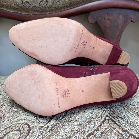 Loeffler Randall Nanette Burgundy Wine Suede Leather Booties Boots Shoes Size 8 - Picture 8 of 14